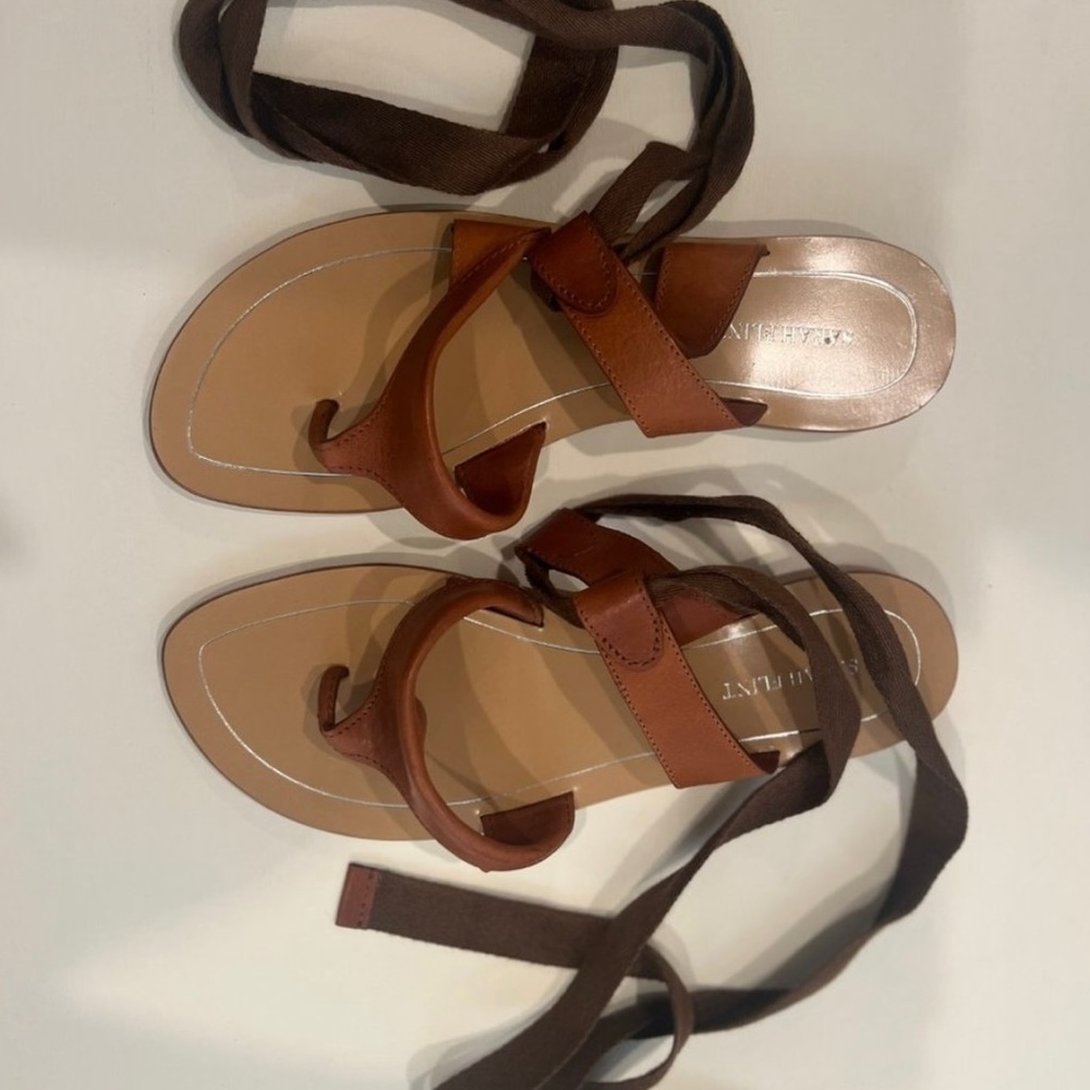 Sarah Flint Brown Strappy Sandals - Picture 2 of 3